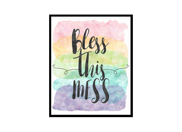 "Bless This Mess" Quote Art Poster Print
