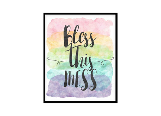 "Bless This Mess" Quote Art Poster Print