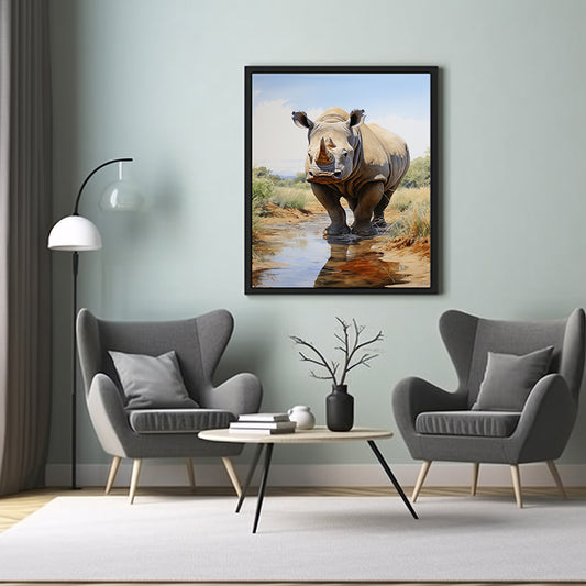 Into the Wild: Rhino Safari Poster, Jungle Poster, Wildlife Art Print