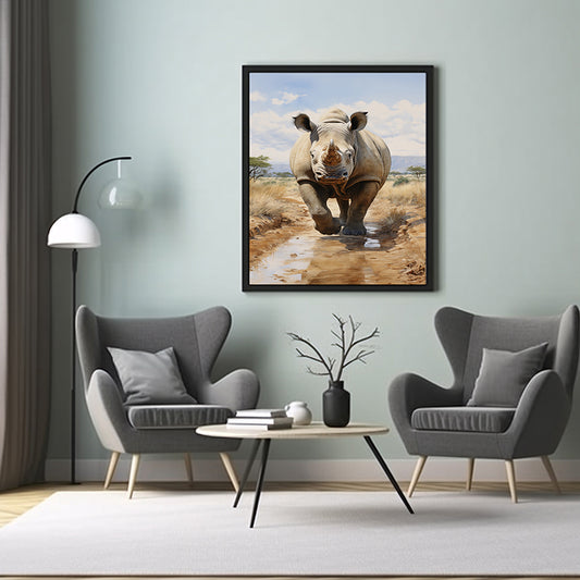 Jungle Rhino Safari Posters, Jungle Poster,  Wildlife Art Print