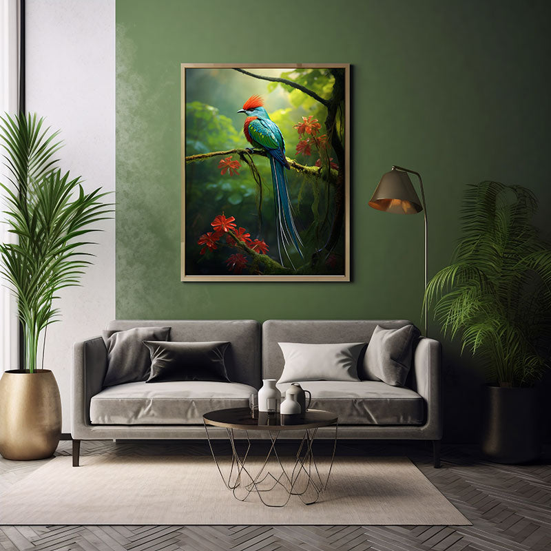 Wild Quetzal Bird Print Jungle Print Wall Art Decor Tropical Bird Poster