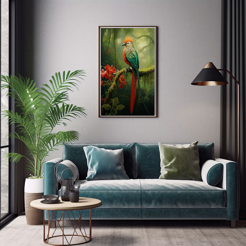Quetzal Bird Print Jungle Bird Poster Wall Art Decor Wild Tropical Bird Print