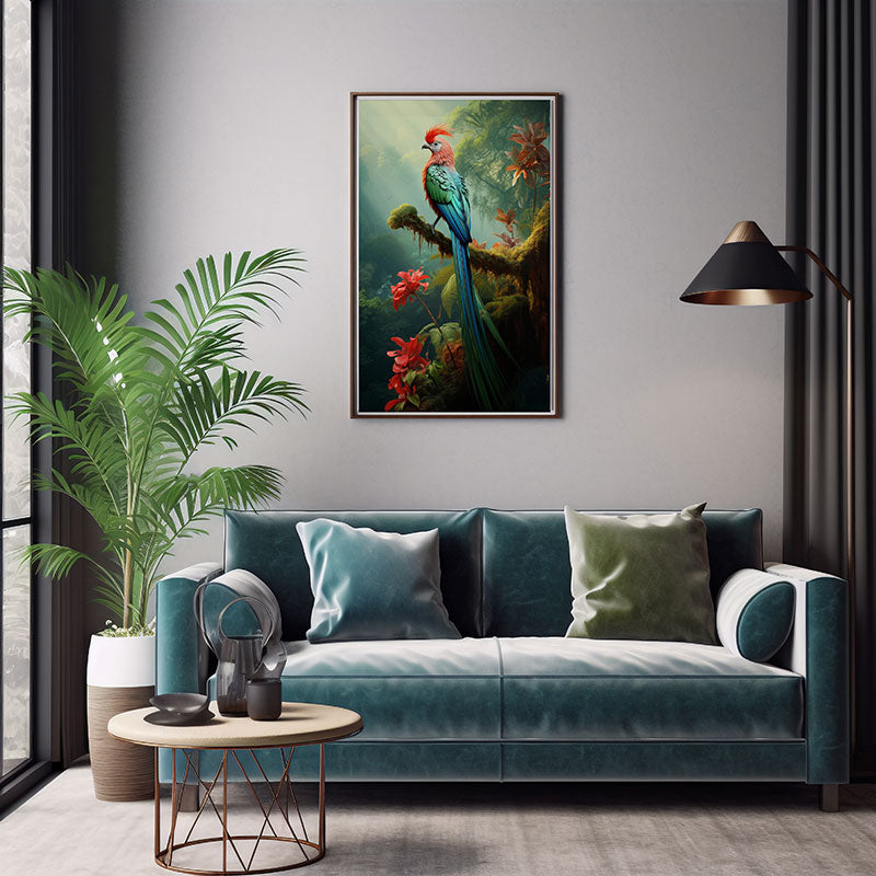 Quetzal Bird Poster Wild Jungle Bird Decor Wall Art Decor Tropical Bird Print