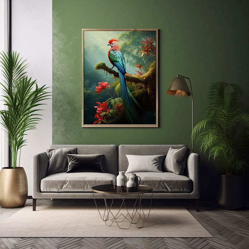 Quetzal Bird Poster Wild Jungle Bird Decor Wall Art Decor Tropical Bird Print