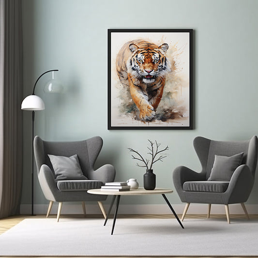 Safari Tigers Unleashed Art Prints, Jungle Animal Print,  Wildlife Art Poster