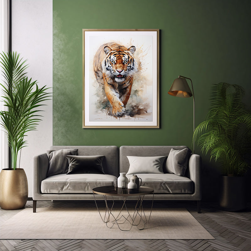 Safari Tigers Unleashed Art Prints, Jungle Animal Print, Wildlife Art Poster