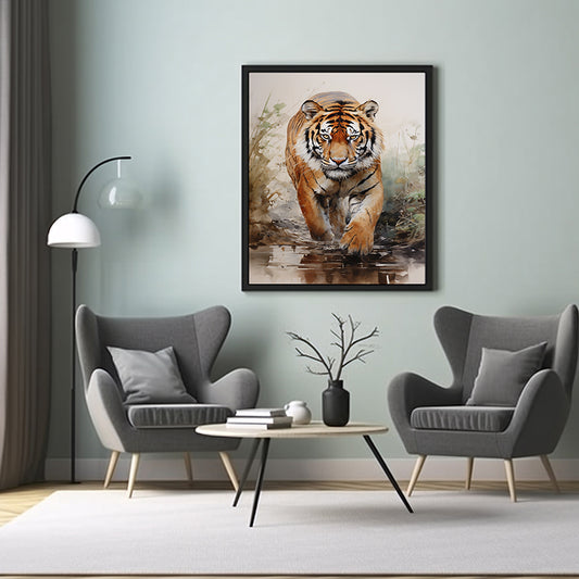 Majestic Stripes Tiger Safari Prints, Jungle Wall Art, Wildlife Art Poster