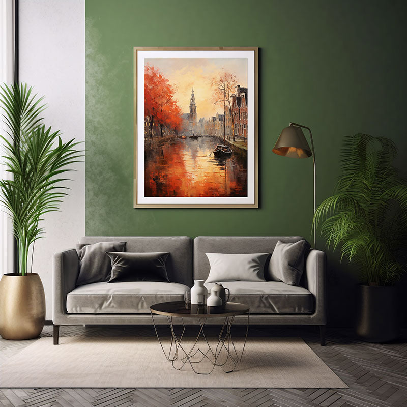 Amsterdam City View Digital Art Urban Escape Art Print for Home Decor Instant Poster Delight
