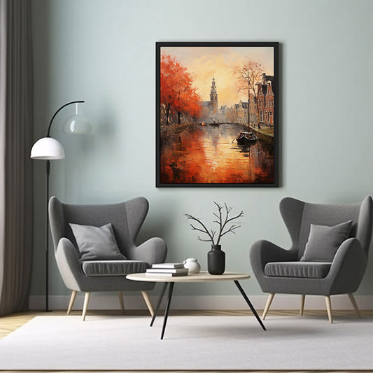 Amsterdam City View Digital Art Urban Escape Art Print for Home Decor Instant Poster Delight