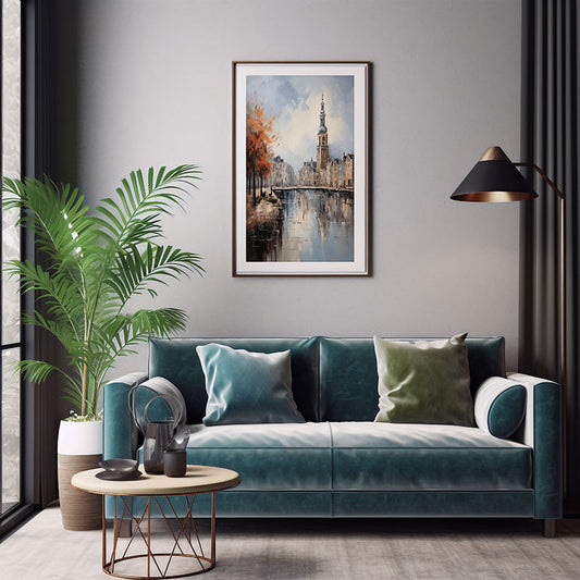 Dazzling Amsterdam City View Digital Art Modern Skyline Art Print Home Decor Poster Bliss