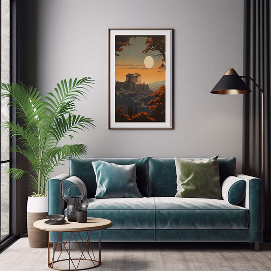 Captivating City Athens Parthenon View Digital Art Instant for Chic Home Decor Trendy Poster
