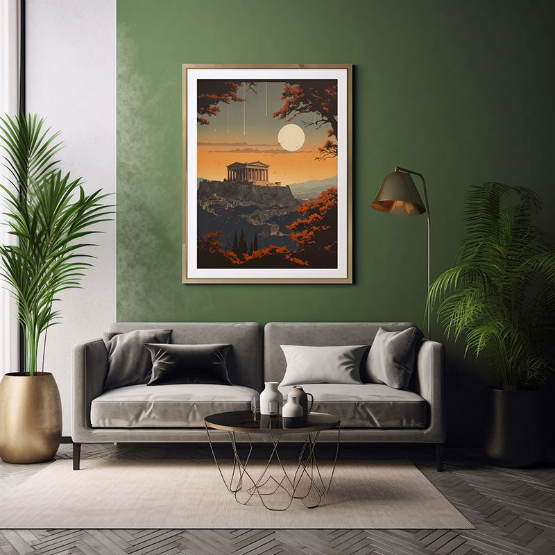 Captivating City Athens Parthenon View Digital Art Instant for Chic Home Decor Trendy Poster