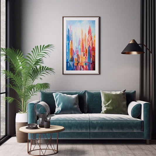 Dubai Skyline City Lights Digital Art Mesmerizing City View Home Decor Poster Print