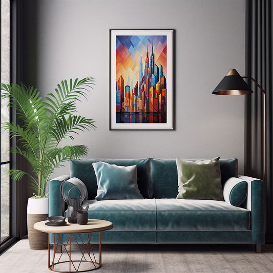 Dubai City Skyline Magic Digital Art Instant Urban Home Decor Poster Print