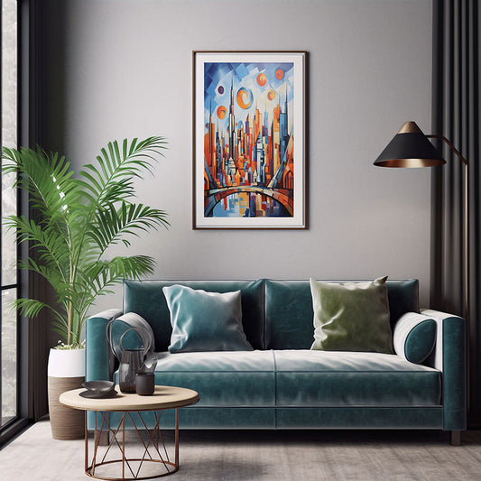 Modern City Dubai Skyline View Digital Art  Now for Sleek Home Decor Stunning Poster Print