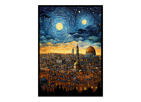 City View Splendor Dome of Rock, Juerusalem Digital Art for Trendy Home Decor Art Print Poster