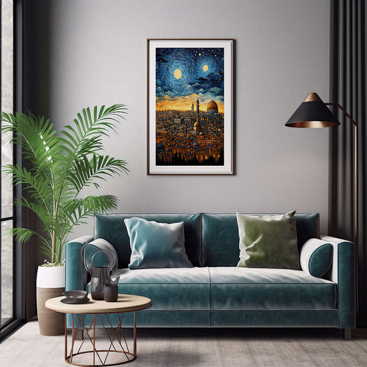 City View Splendor Dome of Rock, Juerusalem Digital Art for Trendy Home Decor Art Print Poster