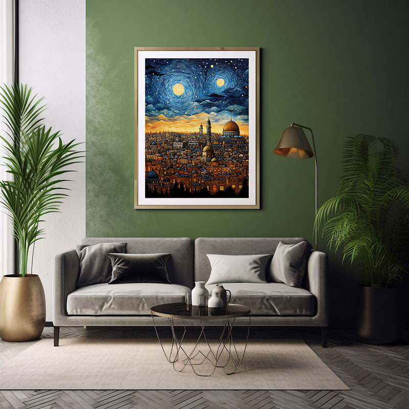 City View Splendor Dome of Rock, Juerusalem Digital Art for Trendy Home Decor Art Print Poster