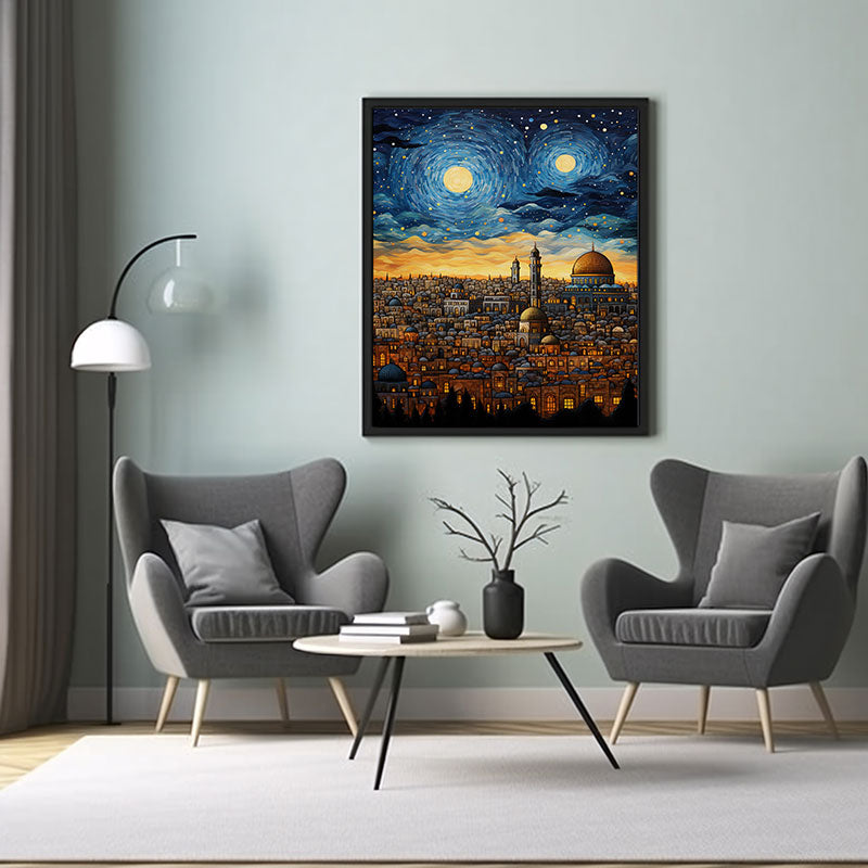 City View Splendor Dome of Rock, Juerusalem Digital Art for Trendy Home Decor Art Print Poster