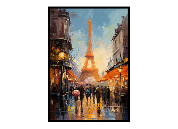 Dazzling Paris Eiffel Tower City View Digital Art Modern Skyline Art Print Home Decor Poster Bliss