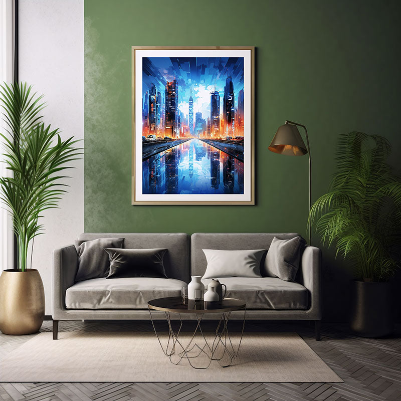 Digital Art Hong Kong SkylineCity View Bliss Art Print Skyline Home Decor Poster Extravaganza