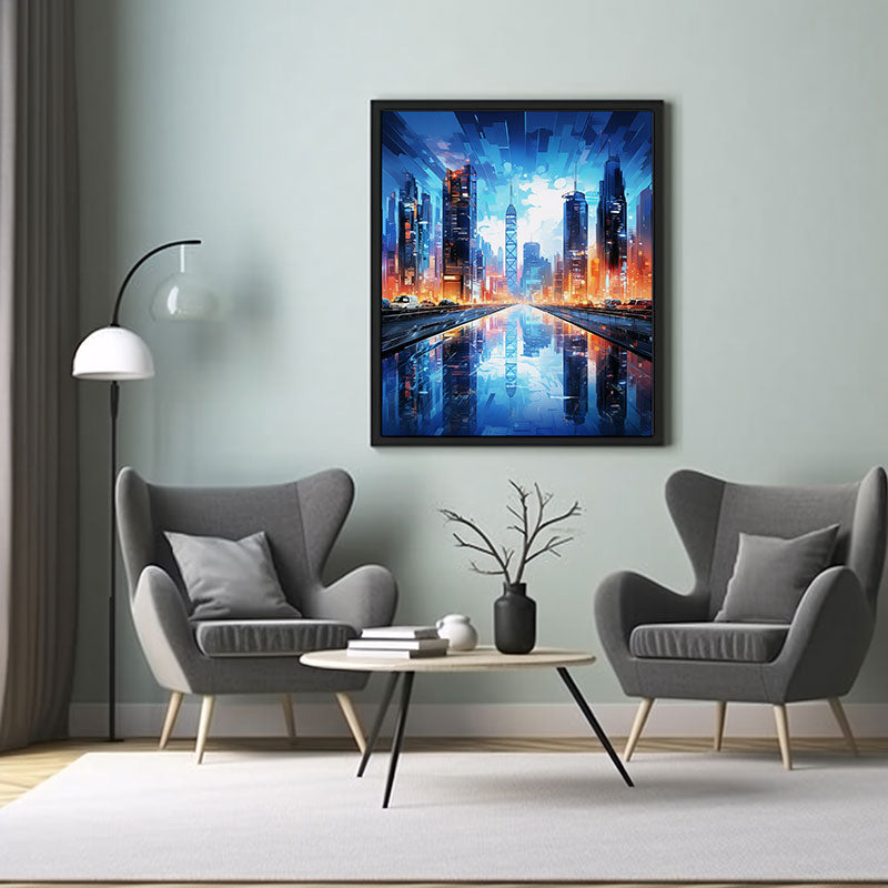Digital Art Hong Kong SkylineCity View Bliss Art Print Skyline Home Decor Poster Extravaganza