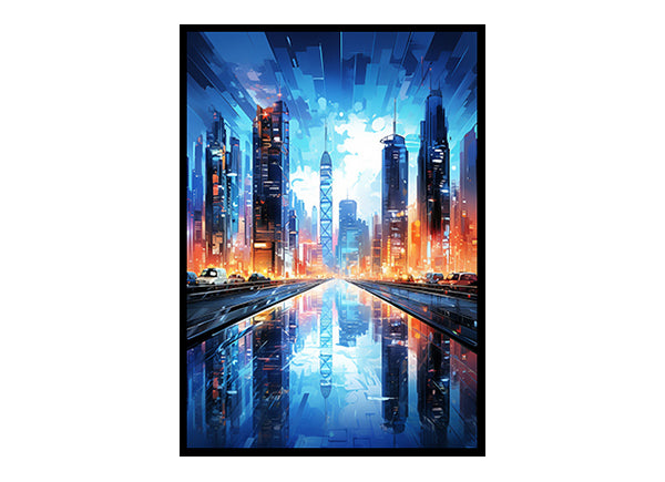 Digital Art Hong Kong SkylineCity View Bliss Art Print Skyline Home Decor Poster Extravaganza