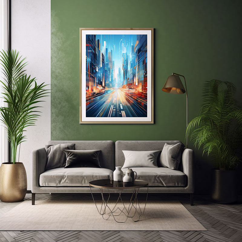 Cityscape Hong Kong Skyline Dreams Digital Art Home Decor Art Print Instant Poster Elegance