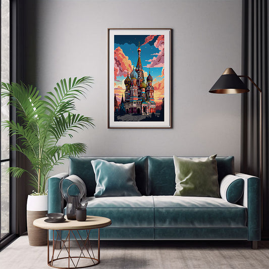 Modern City View Moscow Cathedral Digital Art  Now for Sleek Home Decor Stunning Poster Print