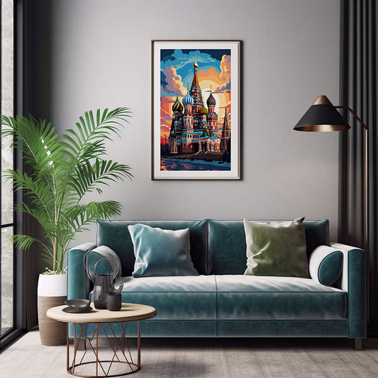 Cityscape Serenity Moscow Cathedral Digital Art Urban Home Decor Art Print Instant Poster Joy
