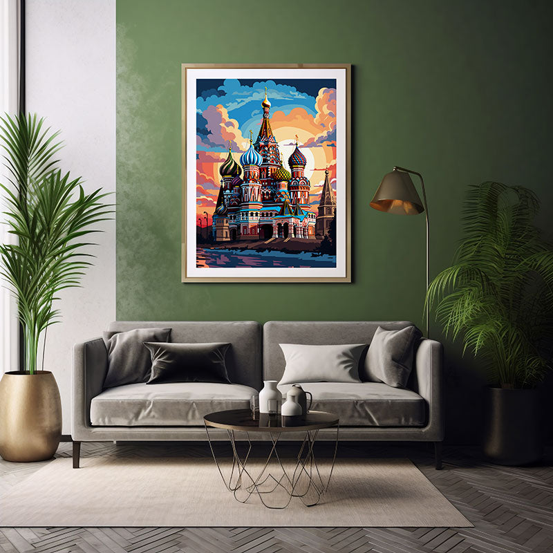 Cityscape Serenity Moscow Cathedral Digital Art Urban Home Decor Art Print Instant Poster Joy
