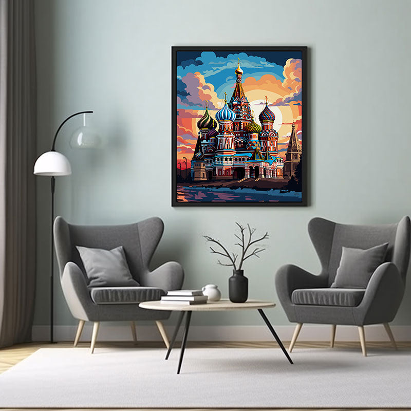Cityscape Serenity Moscow Cathedral Digital Art Urban Home Decor Art Print Instant Poster Joy