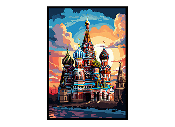 Cityscape Serenity Moscow Cathedral Digital Art Urban Home Decor Art Print Instant Poster Joy