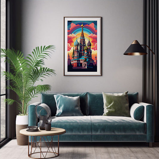 City View Moscow Cathedral Splendor Digital Art for Trendy Home Decor Art Print Poster