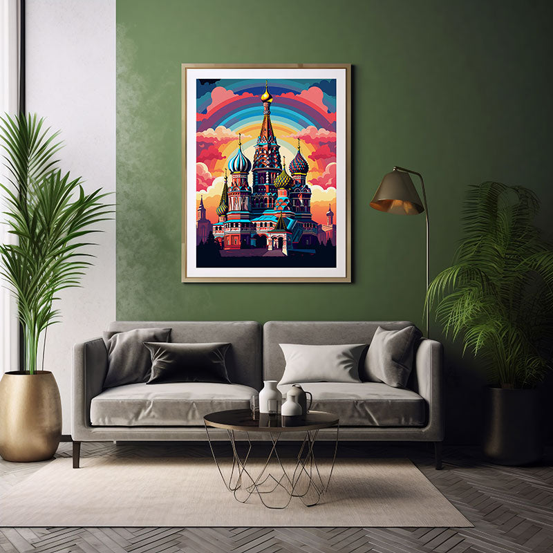 City View Moscow Cathedral Splendor Digital Art for Trendy Home Decor Art Print Poster