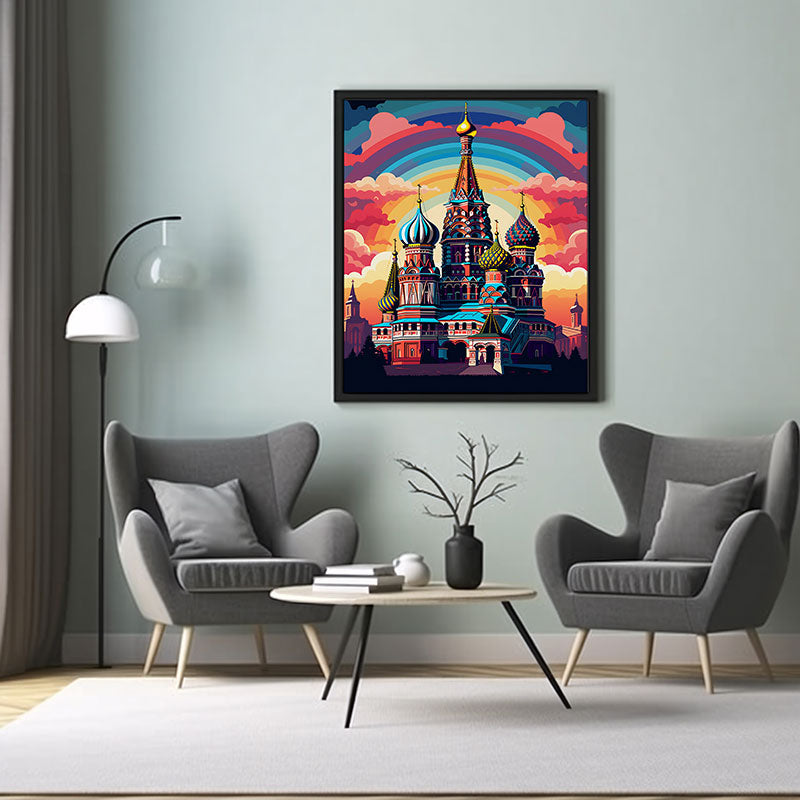 City View Moscow Cathedral Splendor Digital Art for Trendy Home Decor Art Print Poster