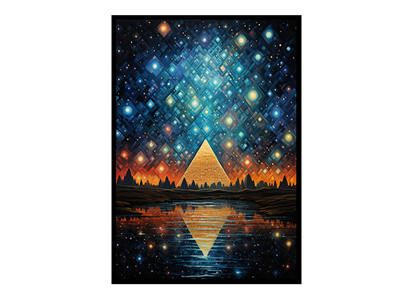 Dazzling Pyramids of Giza View Digital Art Modern Skyline Art Print Home Decor Poster Bliss