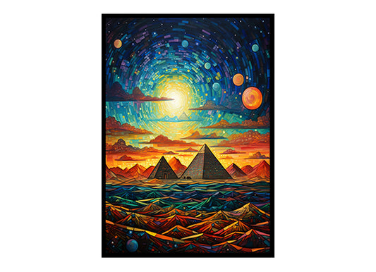 View Vibes Pyramids of Giza Spectacular Digital Art Contemporary Home Decor Poster Print