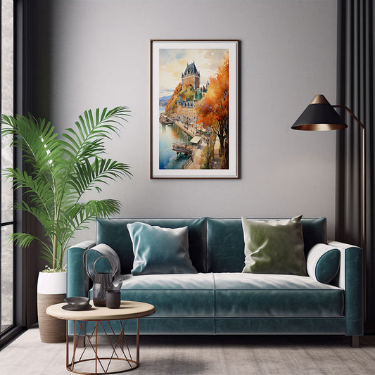 Captivating Quebec City Château FrontenacCity View Digital Art Instant for Chic Home Decor