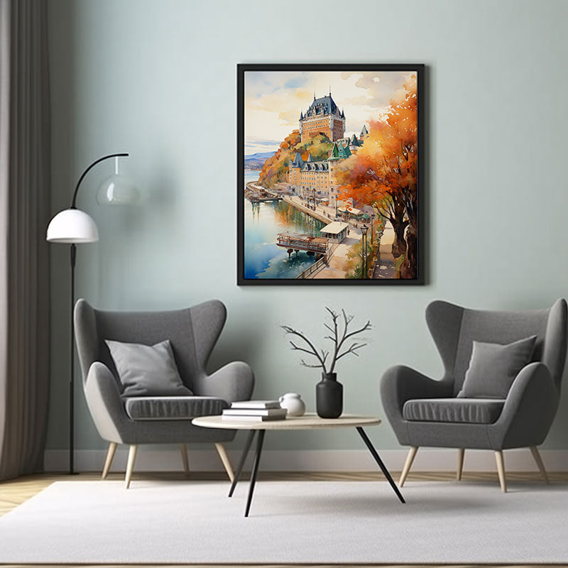 Captivating Quebec City Château FrontenacCity View Digital Art Instant for Chic Home Decor