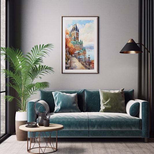 Cityscape Dreams Digital Art Home Decor Art Print -Quebec City Château Frontenac