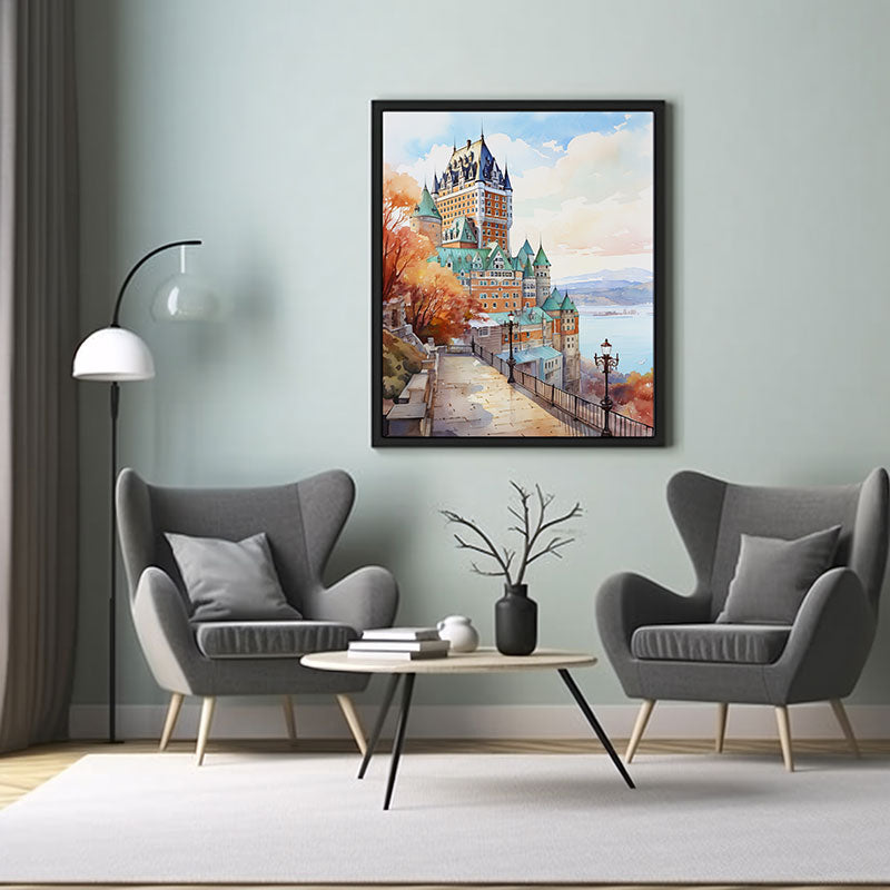 Cityscape Dreams Digital Art Home Decor Art Print -Quebec City Château Frontenac