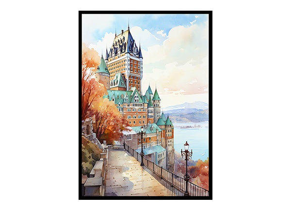 Cityscape Dreams Digital Art Home Decor Art Print -Quebec City Château Frontenac