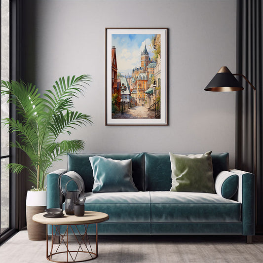 Quebec City Château Frontenac City View Digital Art Stylish Home Decor Poster Print Delight