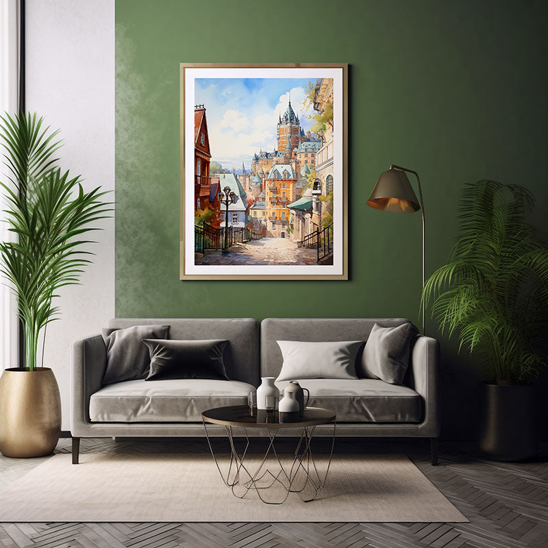 Quebec City Château Frontenac City View Digital Art Stylish Home Decor Poster Print Delight
