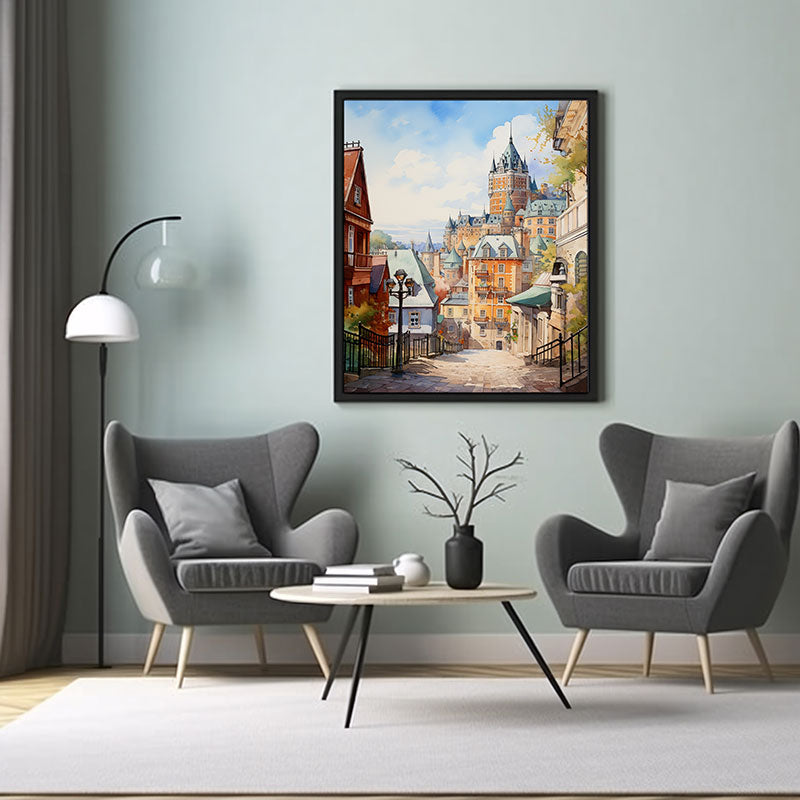Quebec City Château Frontenac City View Digital Art Stylish Home Decor Poster Print Delight