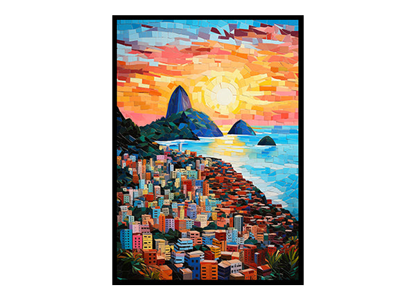 Cityscape Rio de Janeiro Digital Art Urban Home Decor Art Print Instant Poster Joy