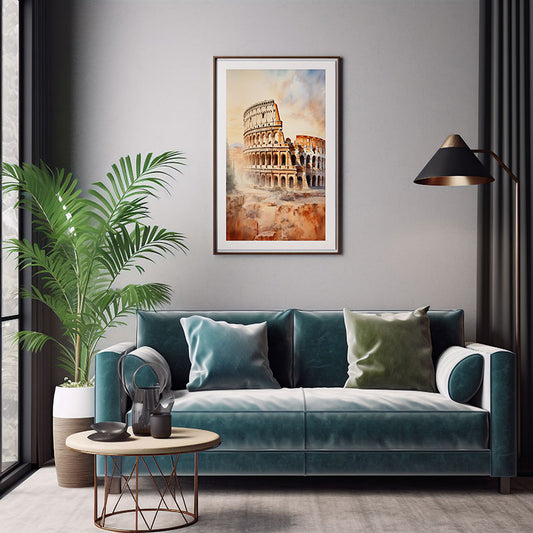Dazzling City View Digital Art Roman Colosseum Art Print Home Decor Poster Bliss