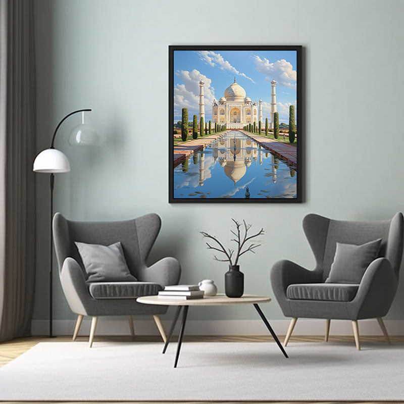 City View India Taj Mahal Splendor Digital Art for Trendy Home Decor Art Print Poster