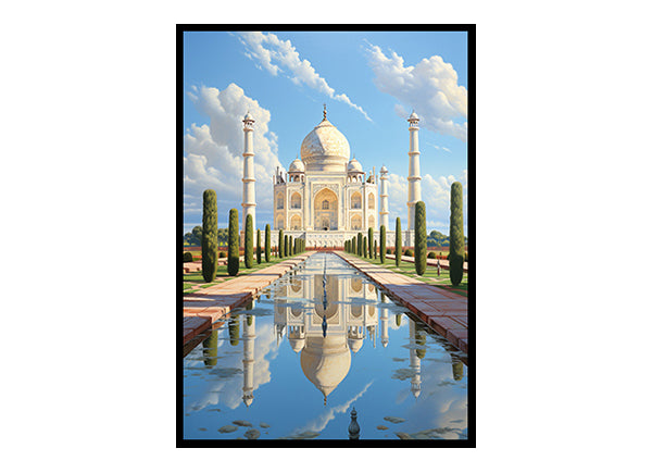 City View India Taj Mahal Splendor Digital Art for Trendy Home Decor Art Print Poster